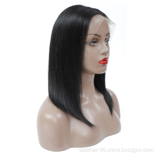 100% Human Hair Natural Black Bob Wigs 13x4 Lace Front Human Hair Wigs